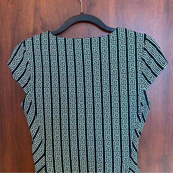 J MCLAUGHLIN Greek Key Mint & Navy Sheath Dress Catalina Cloth Size XS - Picture 5 of 6
